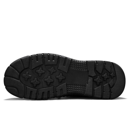 Mens Casual Leather Shoes Ankle Chukka Boots Slip On Lightweight Walking Driving Shoes