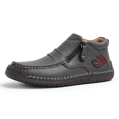Men’s Handmade Premium Leather Slip-On Outdoor Work Boots