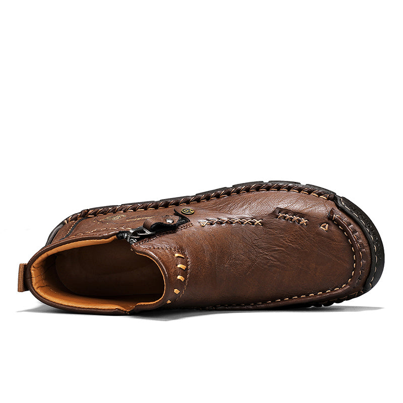 Men's Top-Quality Motorcycle Boots Hand-Stitched Genuine Leather Boots