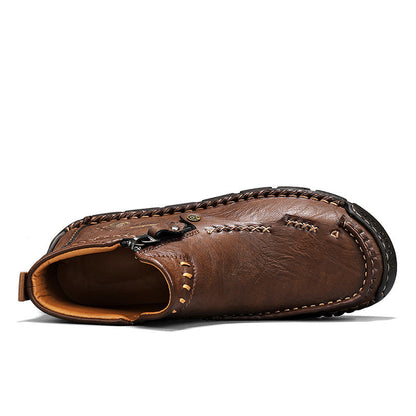Men's Top-Quality Motorcycle Boots Hand-Stitched Genuine Leather Boots
