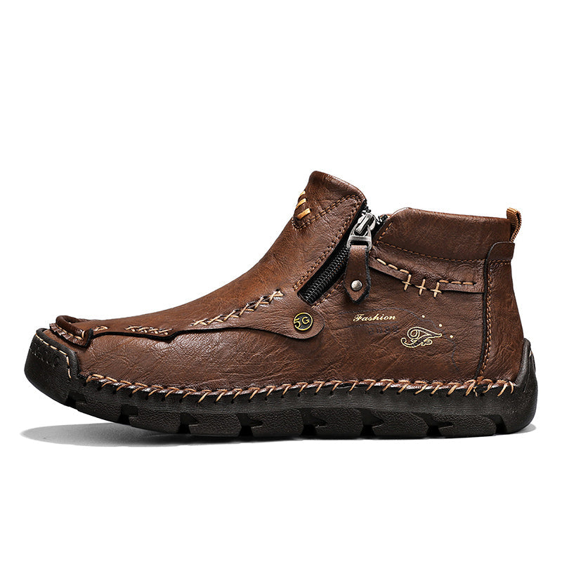 Men's Top-Quality Motorcycle Boots Hand-Stitched Genuine Leather Boots