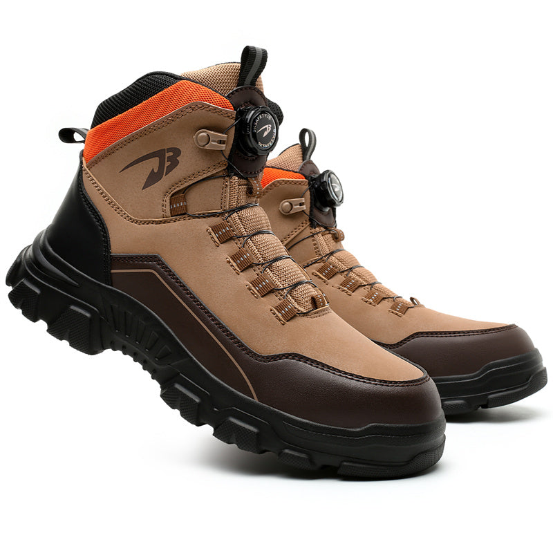 Men's Steel Toe Hand Stitched Leather Boots Motorcycle Work Hiking Boots