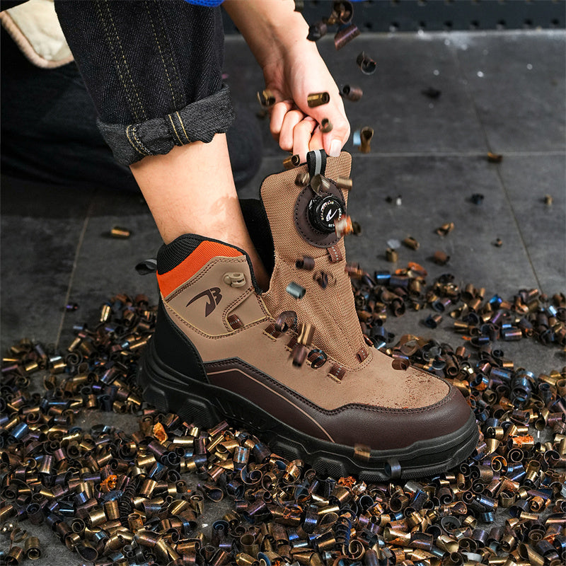 Men's Steel Toe Hand Stitched Leather Boots Motorcycle Work Hiking Boots