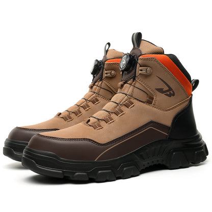 Men's Steel Toe Hand Stitched Leather Boots Motorcycle Work Hiking Boots