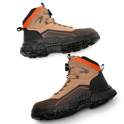 Men's Steel Toe Hand Stitched Leather Boots Motorcycle Work Hiking Boots