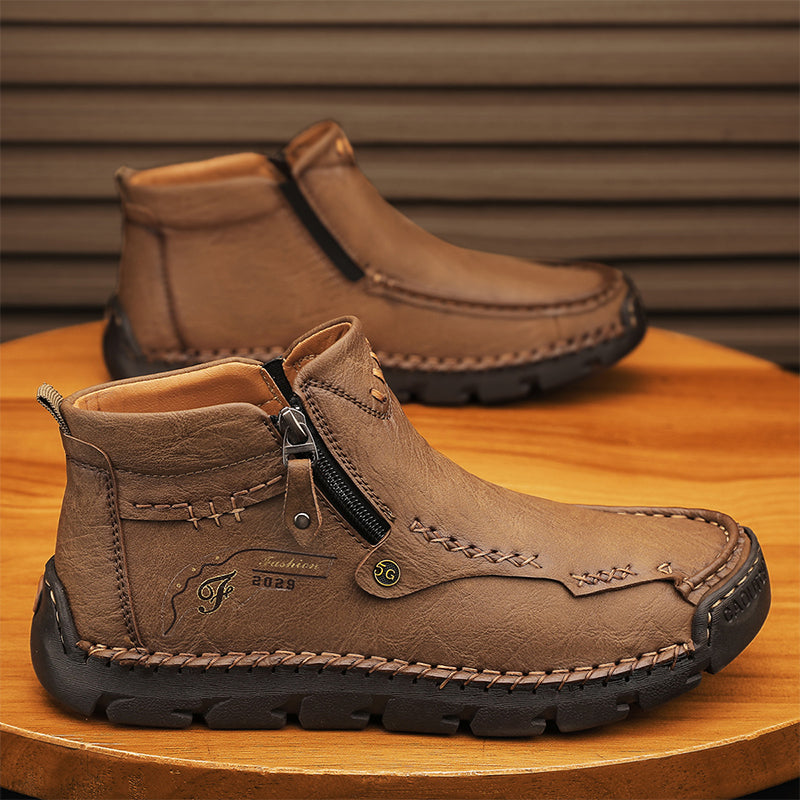 Men's Top-Quality Motorcycle Boots Hand-Stitched Genuine Leather Boots