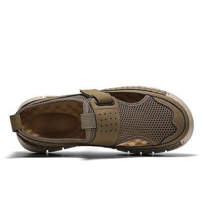 Men's Mesh Fisherman Sandals – Hook & Loop, Non-Slip for Wading & Fishing