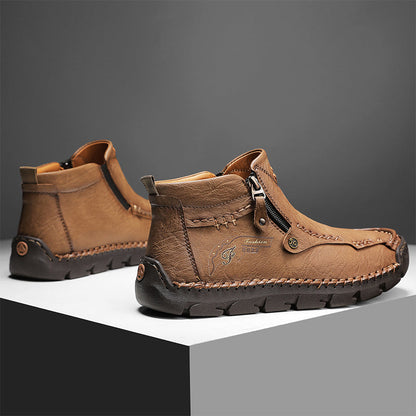 Men's Top-Quality Motorcycle Boots Hand-Stitched Genuine Leather Boots