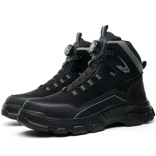 Men's Steel Toe Hand Stitched Leather Boots Motorcycle Work Hiking Boots