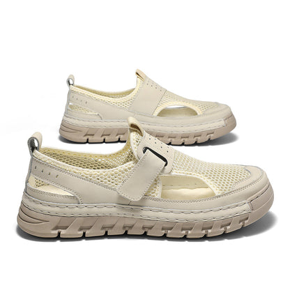 Men's Mesh Fisherman Sandals – Hook & Loop, Non-Slip for Wading & Fishing
