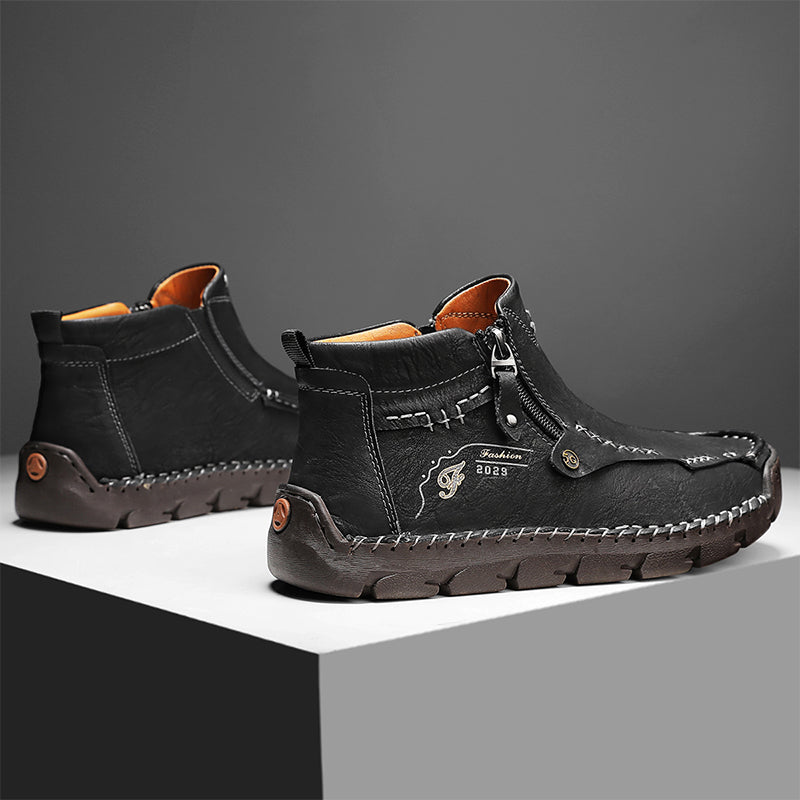 Men's Top-Quality Motorcycle Boots Hand-Stitched Genuine Leather Boots
