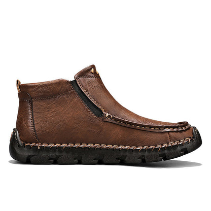 Men's Top-Quality Motorcycle Boots Hand-Stitched Genuine Leather Boots