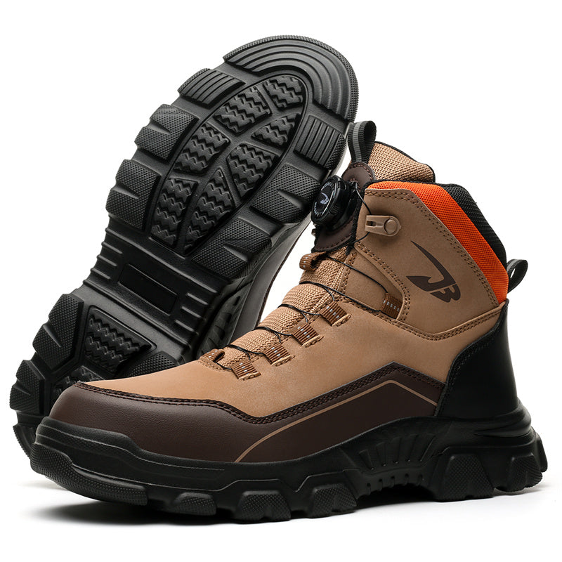 Men's Steel Toe Hand Stitched Leather Boots Motorcycle Work Hiking Boots