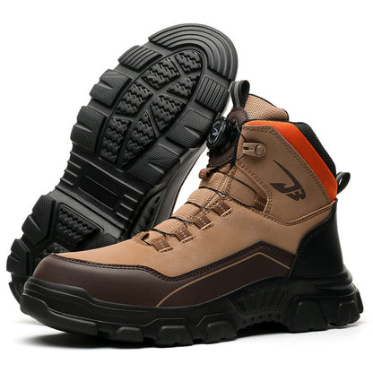 Men's Steel Toe Hand Stitched Leather Boots Motorcycle Work Hiking Boots