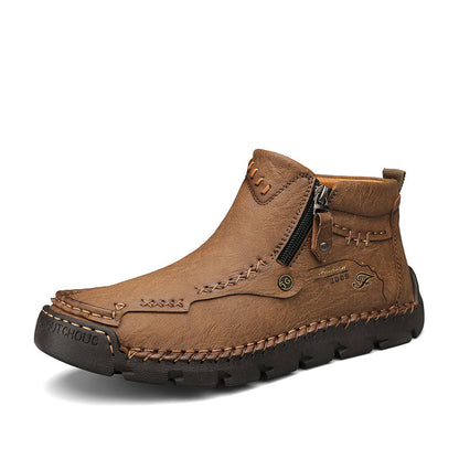 Men's Top-Quality Motorcycle Boots Hand-Stitched Genuine Leather Boots