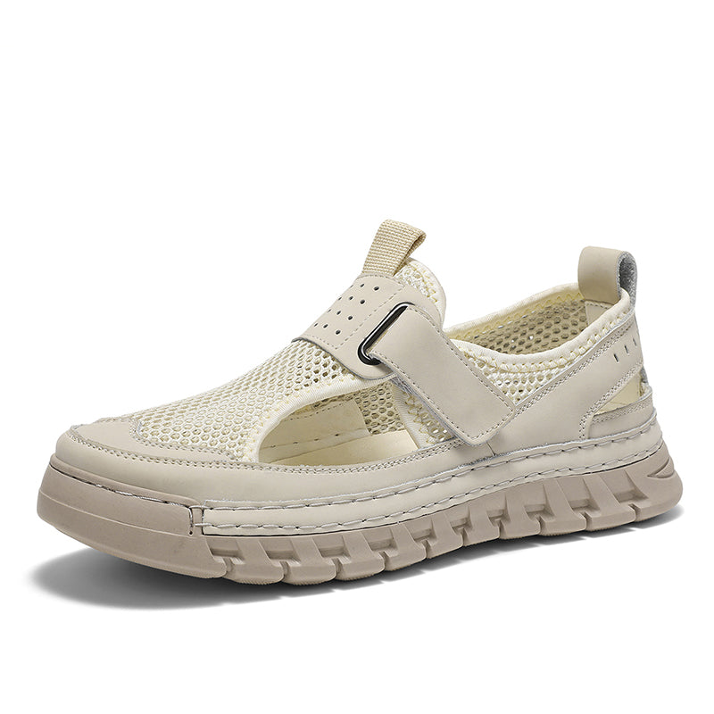 Men's Mesh Fisherman Sandals – Hook & Loop, Non-Slip for Wading & Fishing