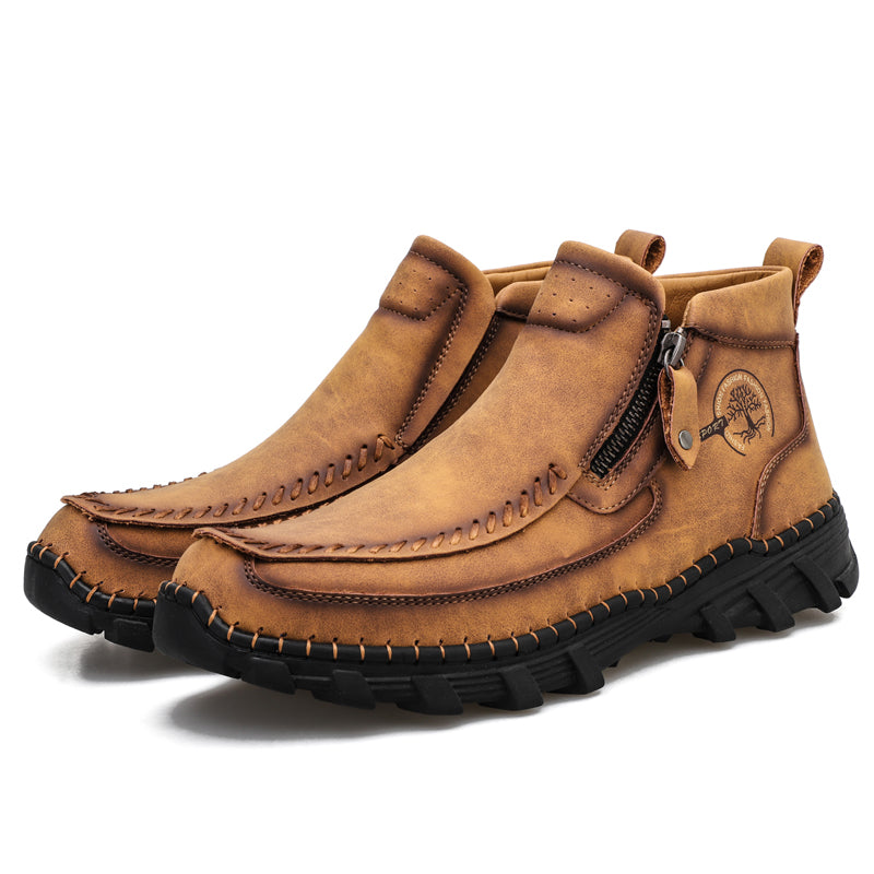 Men's Premium Motorcycle Boots – Hand-Stitched Riding Work Driving Hiking