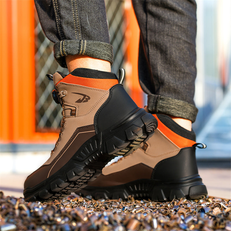 Men's Steel Toe Hand Stitched Leather Boots Motorcycle Work Hiking Boots
