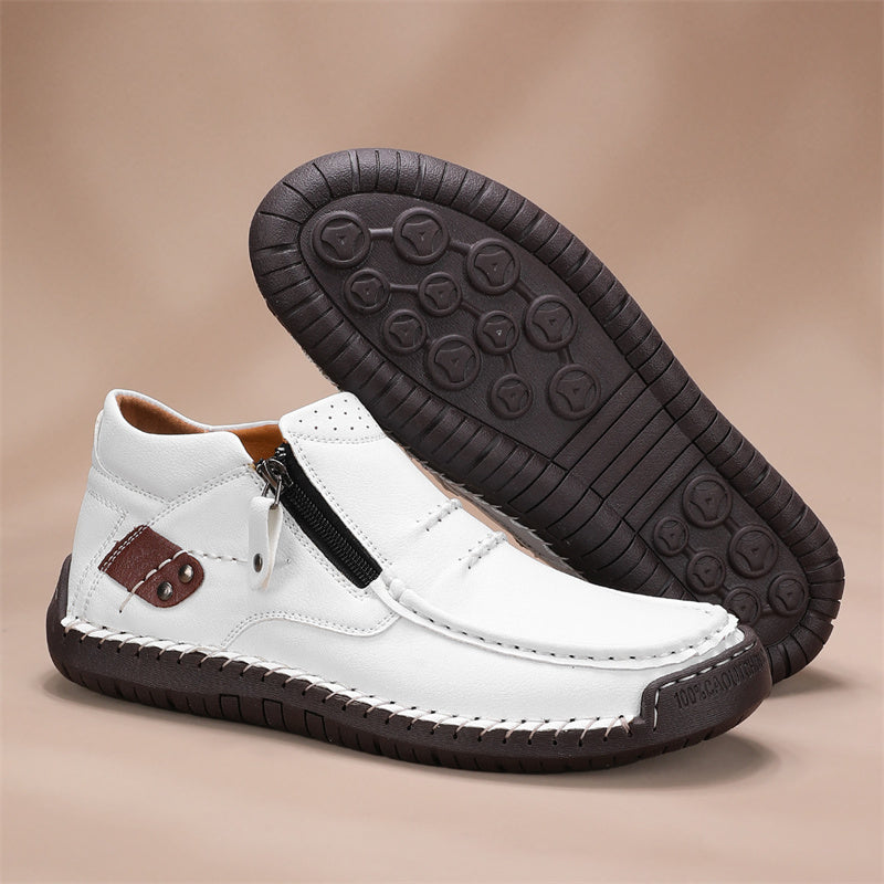 Men’s Handmade Premium Leather Slip-On Outdoor Work Boots