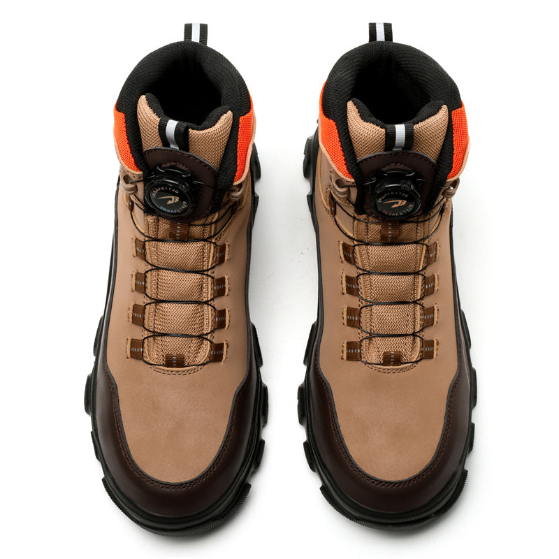 Men's Steel Toe Hand Stitched Leather Boots Motorcycle Work Hiking Boots