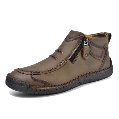 Men’s Handmade Leather Driving Boots | Wide Toe, Arch Support, Waterproof