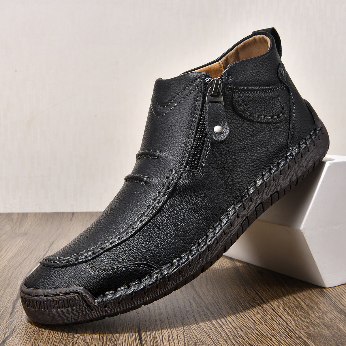 Men’s Handmade Leather Driving Boots | Wide Toe, Arch Support, Waterproof