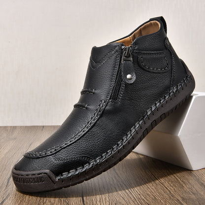 Men’s Handmade Leather Driving Boots | Wide Toe, Arch Support, Waterproof