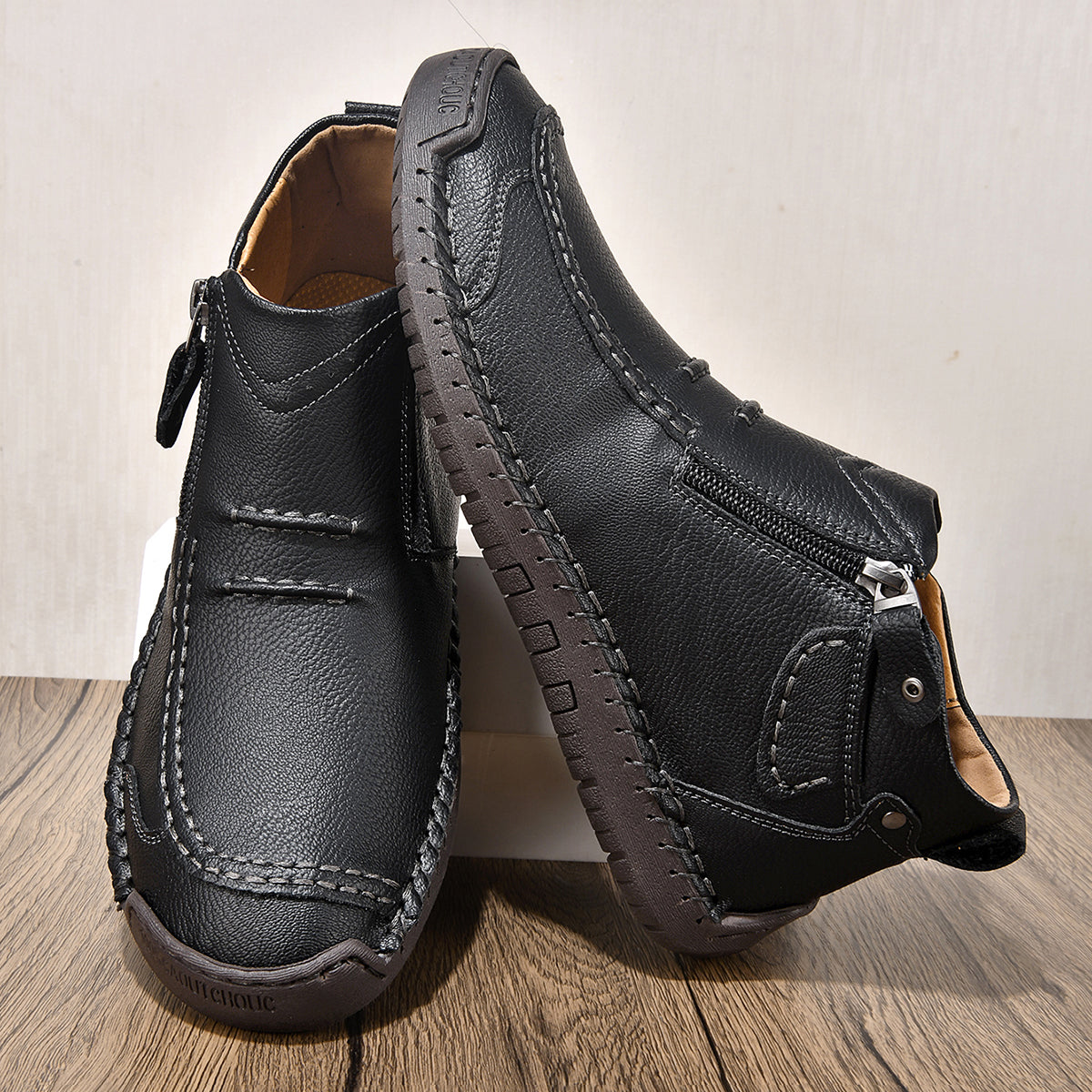 Men’s Handmade Leather Driving Boots | Wide Toe, Arch Support, Waterproof