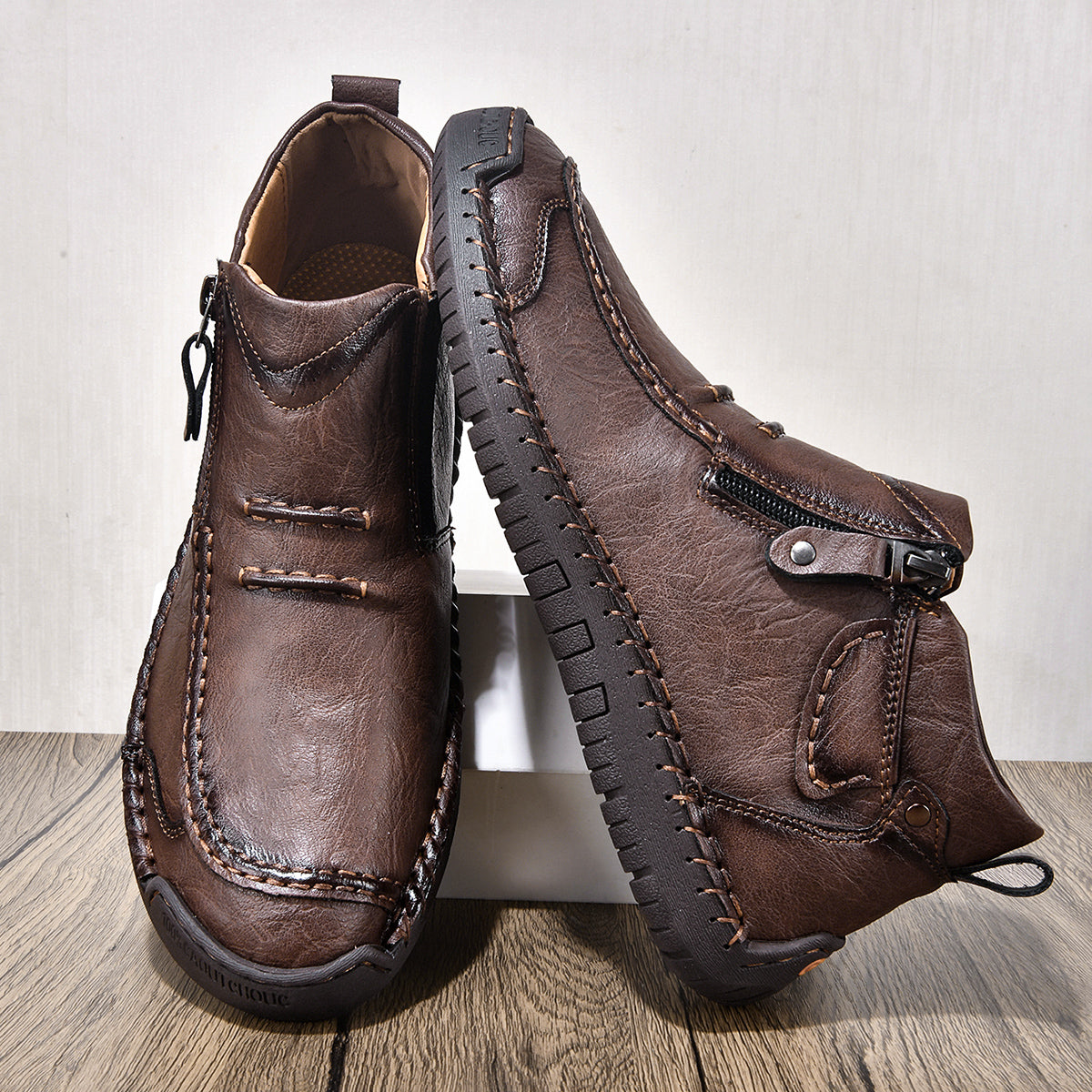 Men’s Handmade Leather Driving Boots | Wide Toe, Arch Support, Waterproof