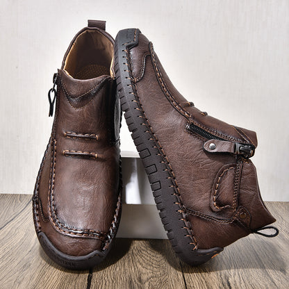 Men’s Handmade Leather Driving Boots | Wide Toe, Arch Support, Waterproof