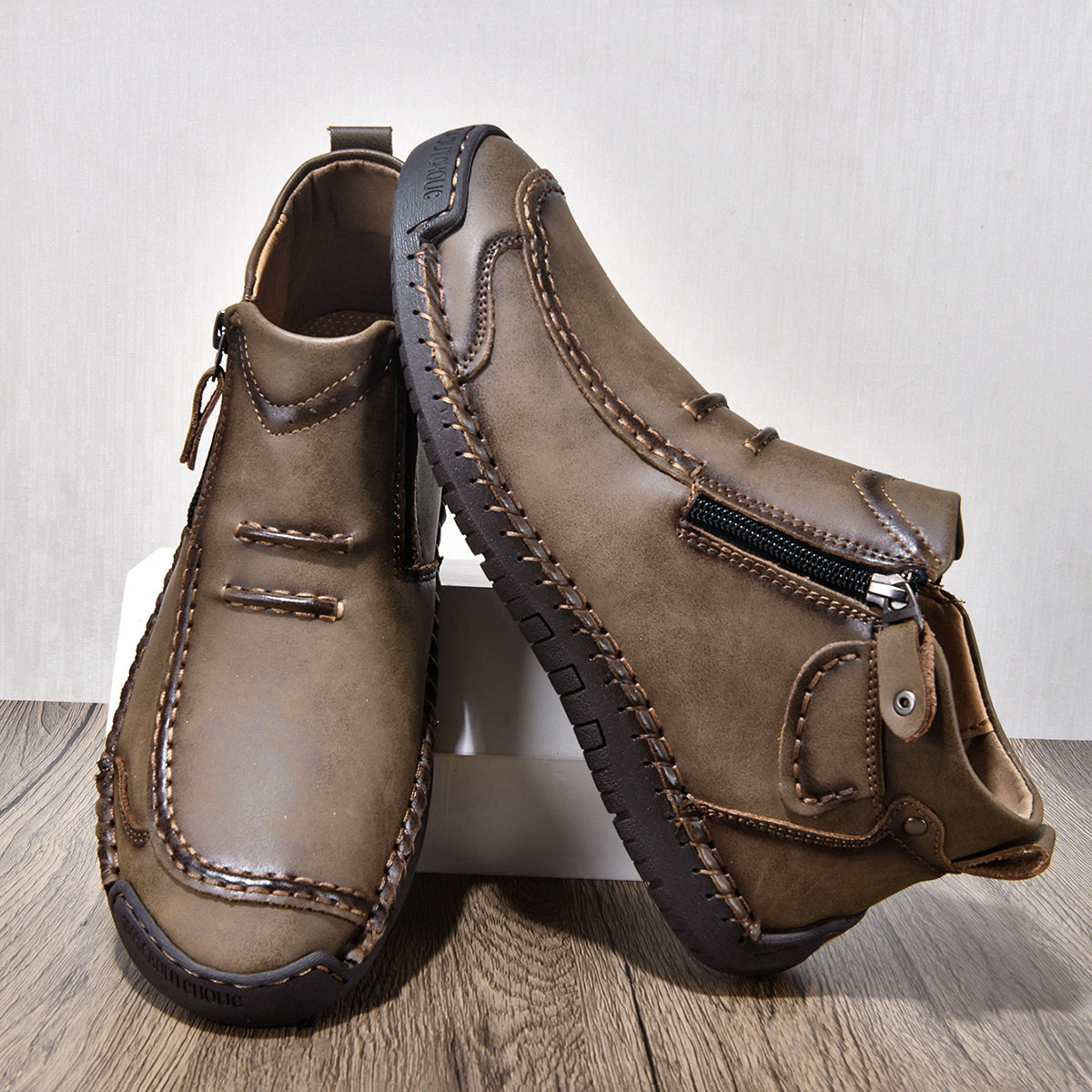 Men’s Handmade Leather Driving Boots | Wide Toe, Arch Support, Waterproof