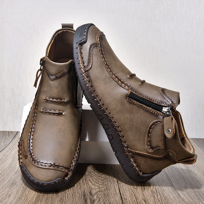 Men’s Handmade Leather Driving Boots | Wide Toe, Arch Support, Waterproof