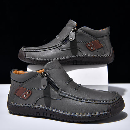 Men’s Handmade Premium Leather Slip-On Outdoor Work Boots