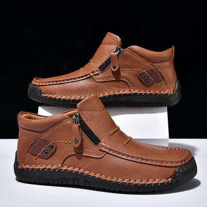 Men’s Handmade Premium Leather Slip-On Outdoor Work Boots