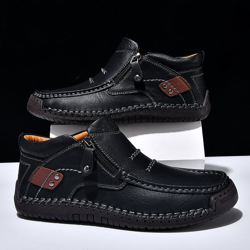 Men’s Handmade Premium Leather Slip-On Outdoor Work Boots