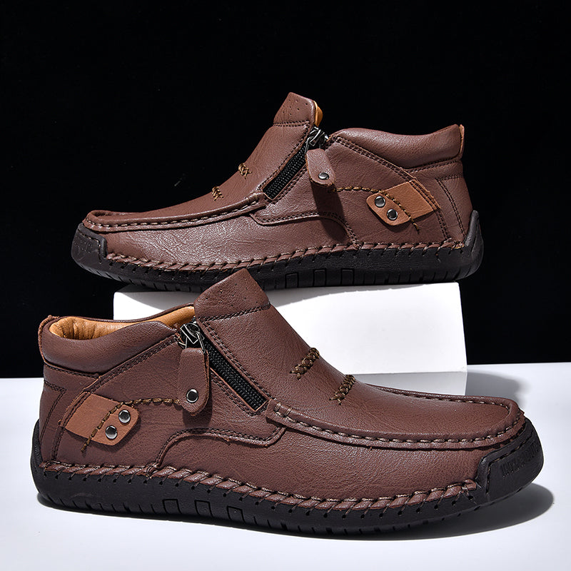 Men’s Handmade Premium Leather Slip-On Outdoor Work Boots