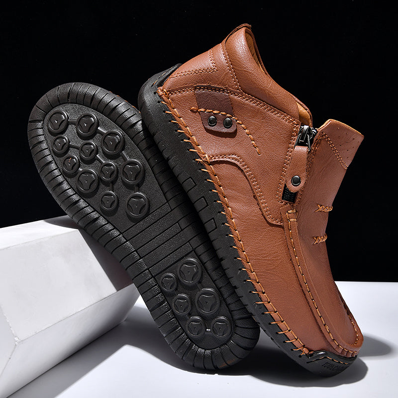 Men’s Handmade Premium Leather Slip-On Outdoor Work Boots