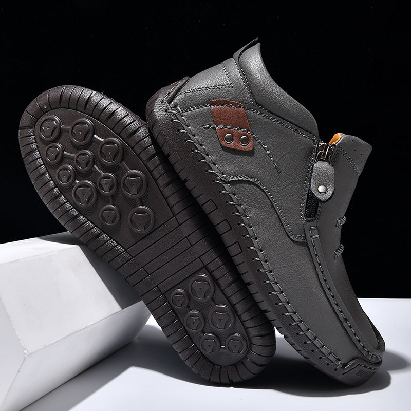 Men’s Handmade Premium Leather Slip-On Outdoor Work Boots