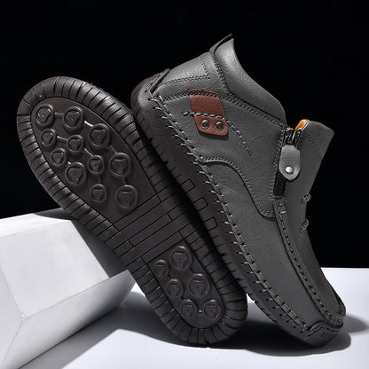 Men’s Handmade Premium Leather Slip-On Outdoor Work Boots