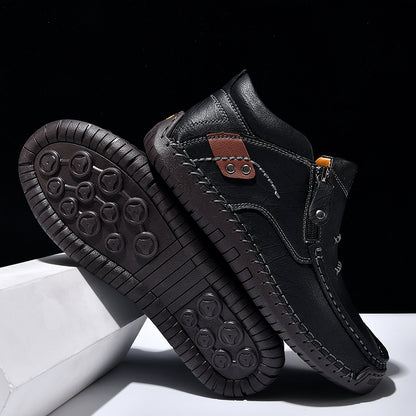 Men’s Handmade Premium Leather Slip-On Outdoor Work Boots