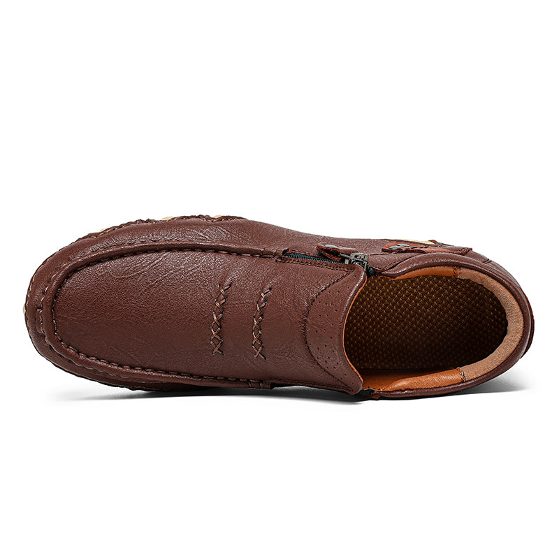 Men’s Retro Handmade Leather Driving Boots Built for Comfort