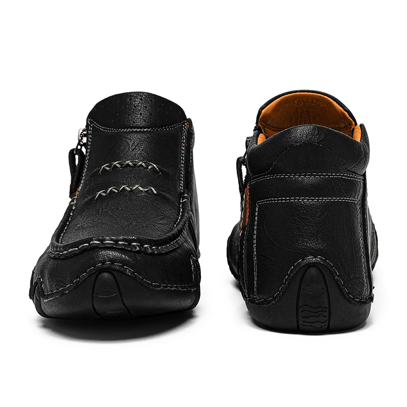 Men’s Retro Handmade Leather Driving Boots Built for Comfort