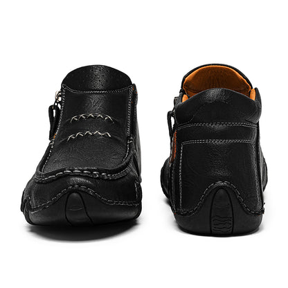 Men’s Retro Handmade Leather Driving Boots Built for Comfort