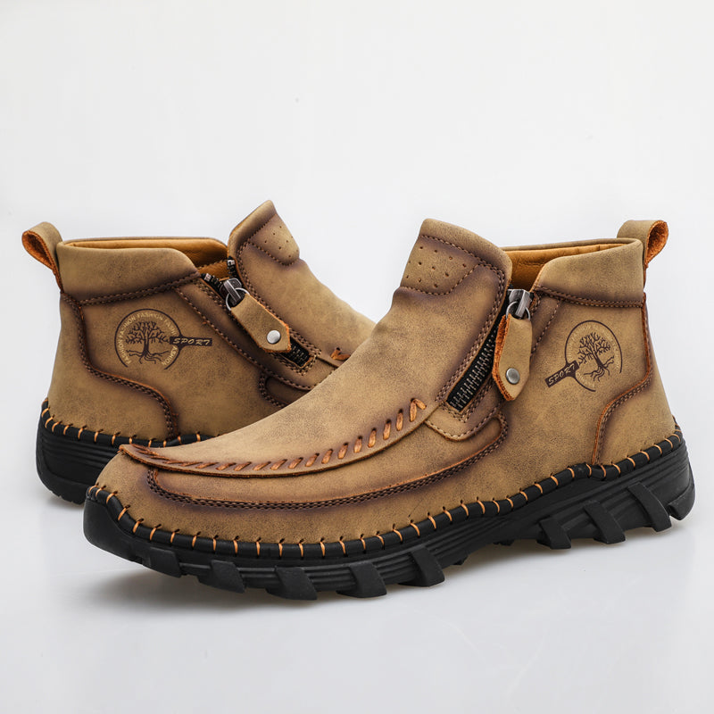Men's Premium Motorcycle Boots – Hand-Stitched Riding Work Driving Hiking