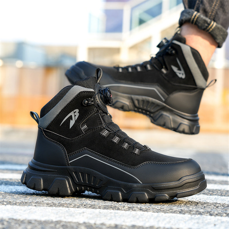 Men's Steel Toe Hand Stitched Leather Boots Motorcycle Work Hiking Boots