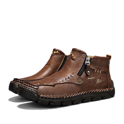 Men's Top-Quality Motorcycle Boots Hand-Stitched Genuine Leather Boots