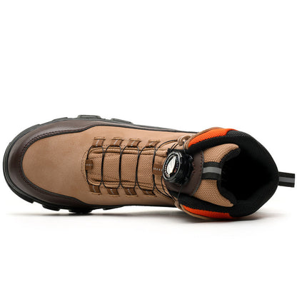 Men's Steel Toe Hand Stitched Leather Boots Motorcycle Work Hiking Boots