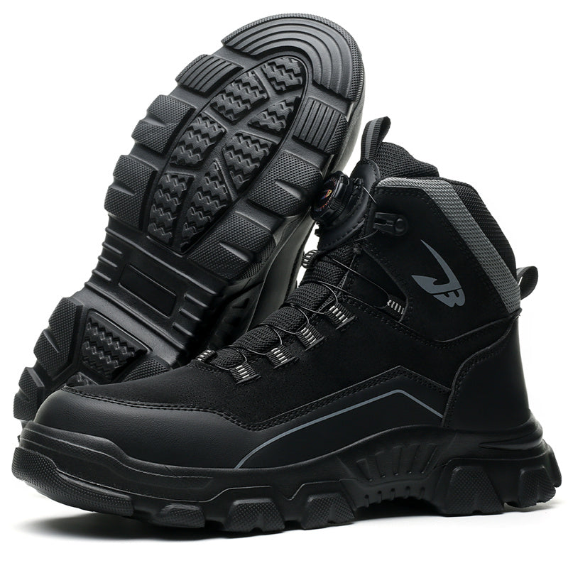 Men's Steel Toe Hand Stitched Leather Boots Motorcycle Work Hiking Boots