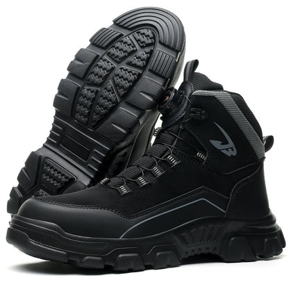 Men's Steel Toe Hand Stitched Leather Boots Motorcycle Work Hiking Boots
