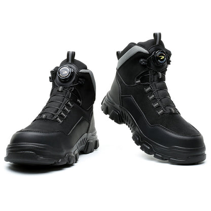 Men's Steel Toe Hand Stitched Leather Boots Motorcycle Work Hiking Boots